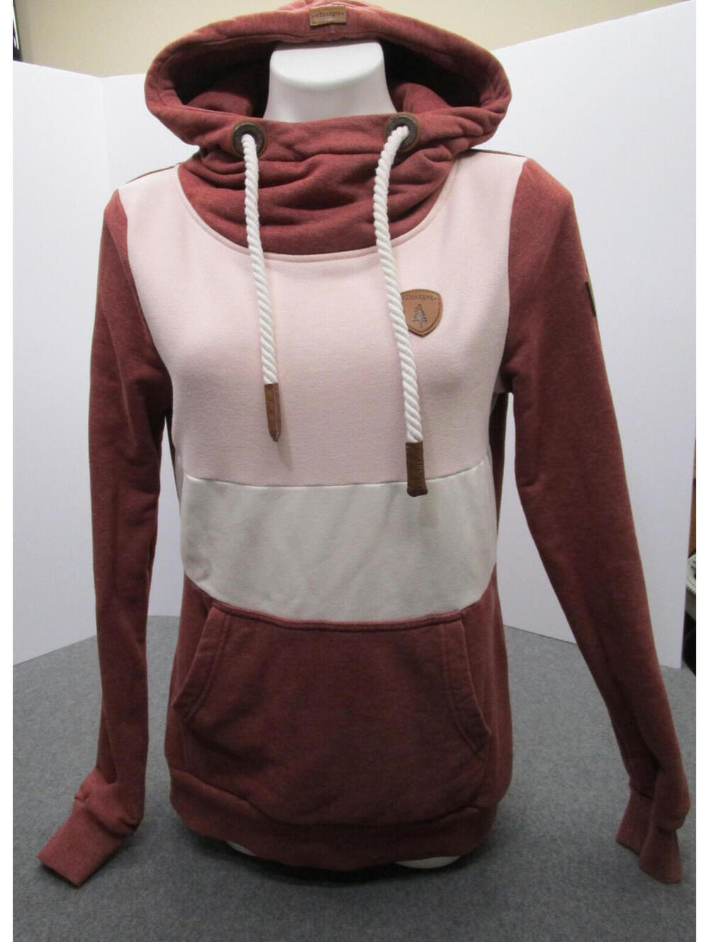 Wanakome Selene Womens M Colorblock Pink Pullover Hoodie Sweater